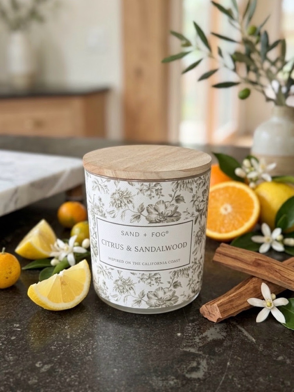 Sand + Fog Citrus & Sandalwood Scented Candle